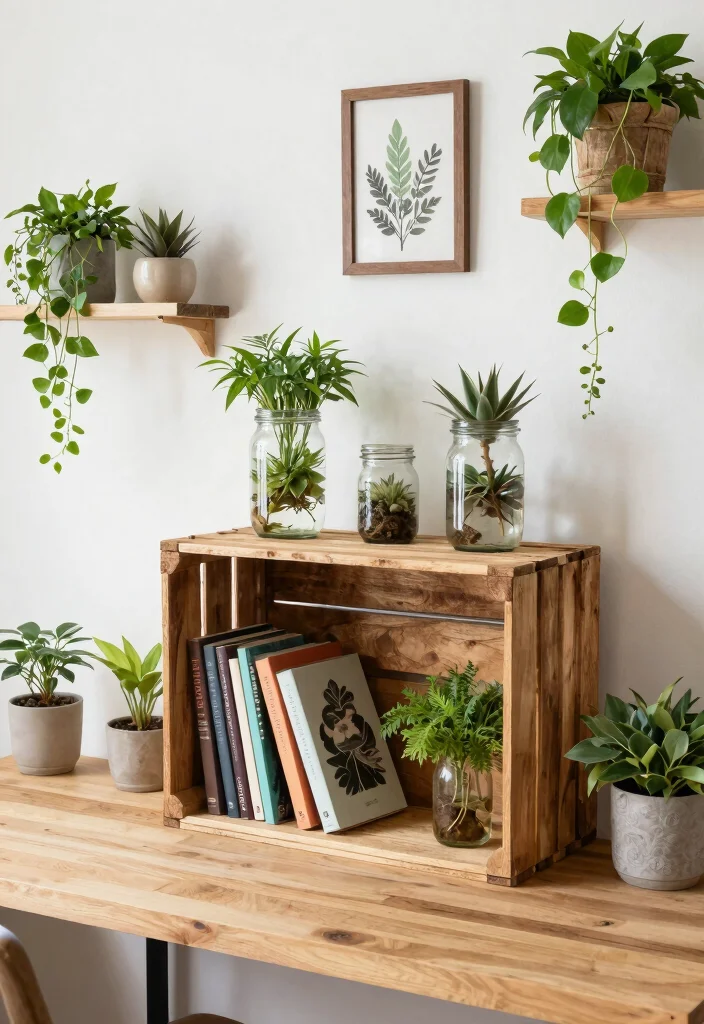 DIY Study Table Decor Ideas: Best Blog Guide with 18 Organized Styling Concepts - 12. Upcycled Decor for Sustainability 1