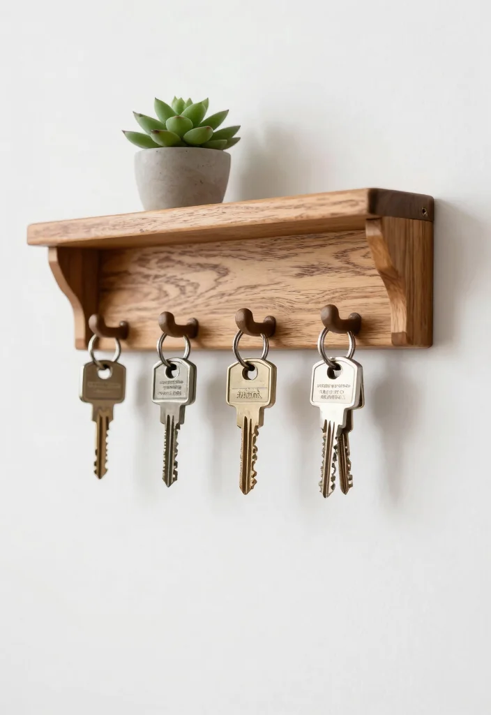 DIY Wood Decor Ideas: Best Blog Guide Featuring 20 Natural Handmade Projects - 10. Wooden Key Holders 1
