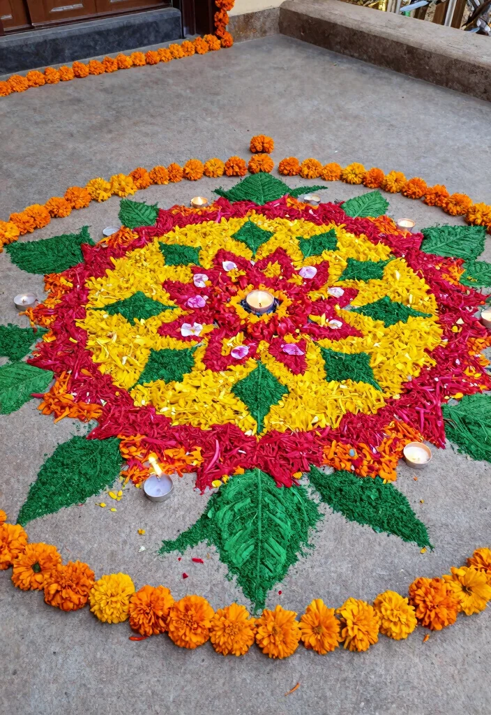 Diwali Home Decor Ideas DIY: Best Blog Guide with 18 Festive Decorating Concepts - 1. Eco-Friendly Rangoli 1
