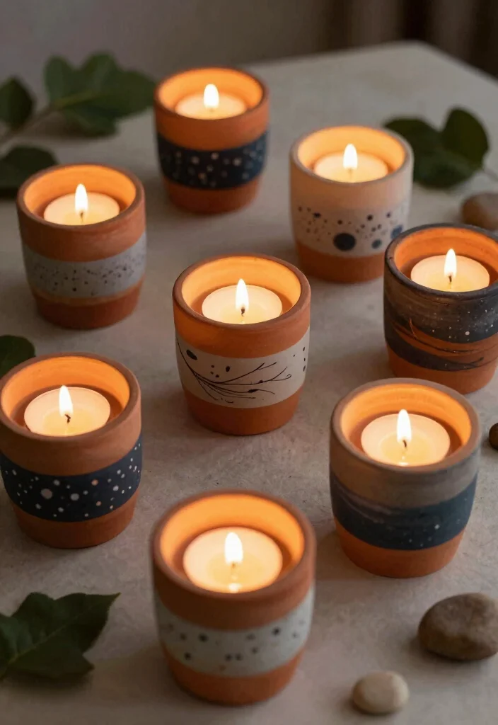 Diwali Home Decor Ideas DIY: Best Blog Guide with 18 Festive Decorating Concepts - 11. DIY Terracotta Candle Holders 1