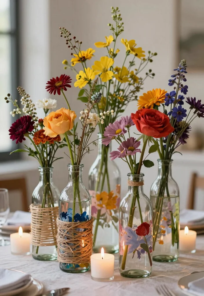 Diwali Home Decor Ideas DIY: Best Blog Guide with 18 Festive Decorating Concepts - 14. Upcycled Bottle Vases 1