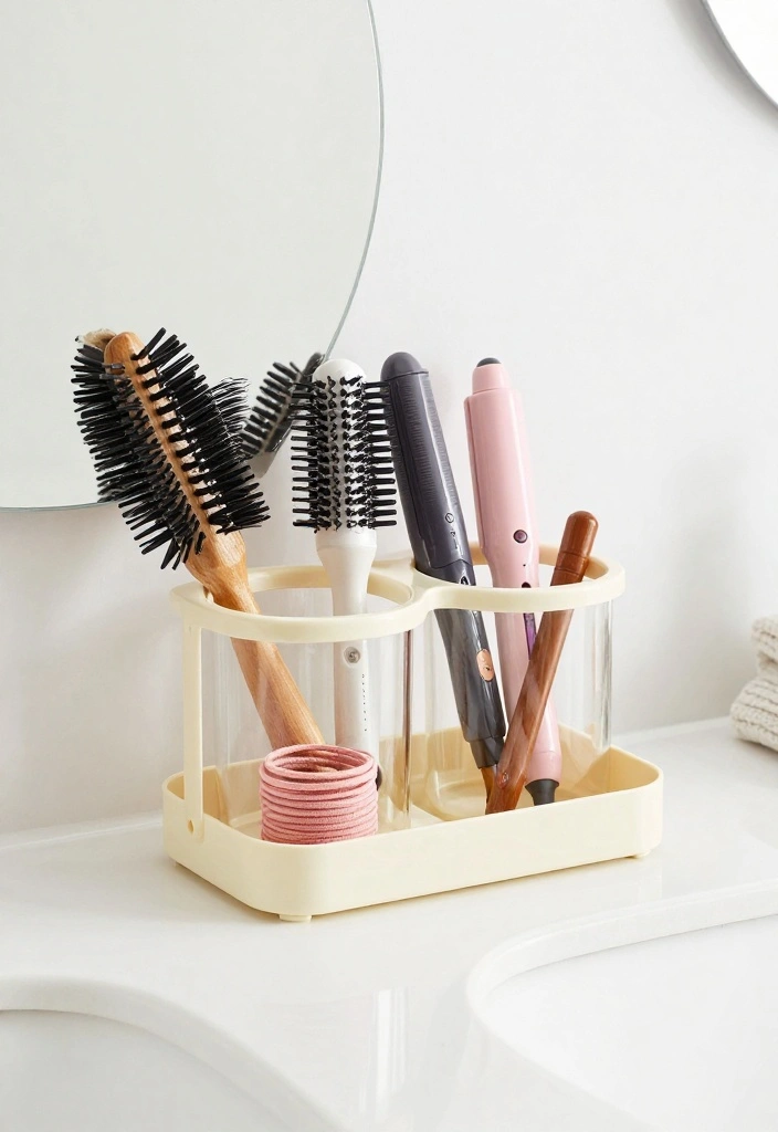 Dollar Tree Bathroom Decor DIY: Best Blog Guide with 18 Affordable Makeover Ideas - 14. Functional Hair Tool Organizer 1