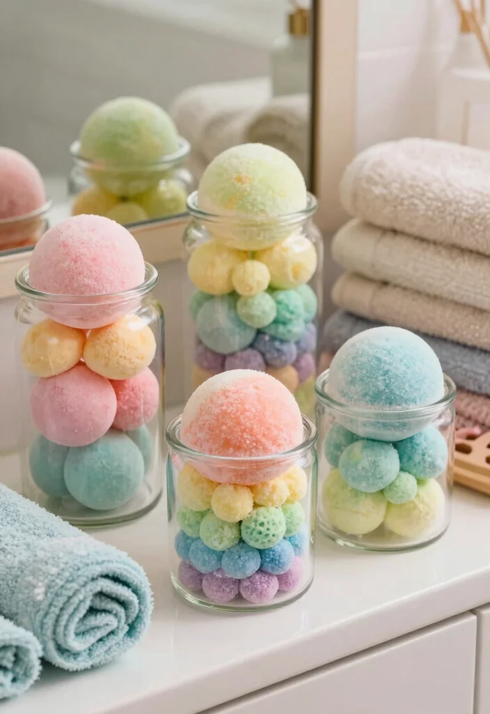 Dollar Tree Bathroom Decor DIY: Best Blog Guide with 18 Affordable Makeover Ideas - 15. Fun Bath Bomb Display 1