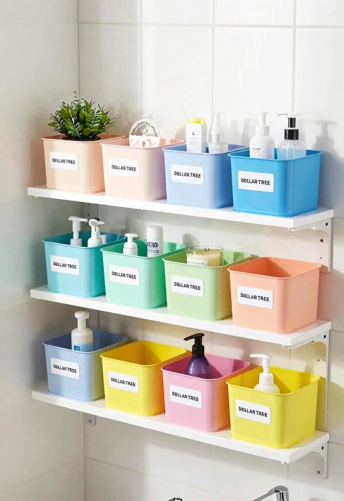 Dollar Tree Bathroom Decor DIY: Best Blog Guide with 18 Affordable Makeover Ideas - 4. Organization Bins Galore 1