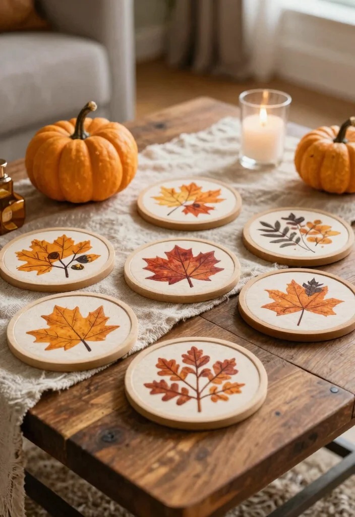 Dollar Tree Fall Decor DIY: Best Blog Guide Featuring 20 Cozy Autumn Projects - 13. DIY Fall Coasters 1