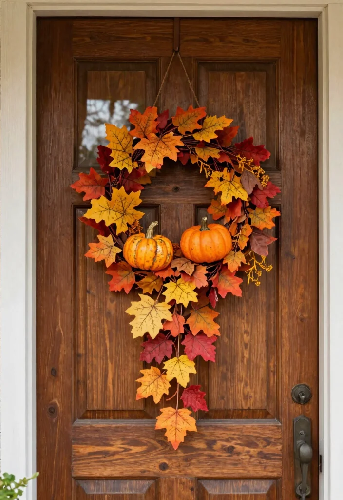Dollar Tree Fall Decor DIY: Best Blog Guide Featuring 20 Cozy Autumn Projects - 15. Seasonal Door Hanger 1