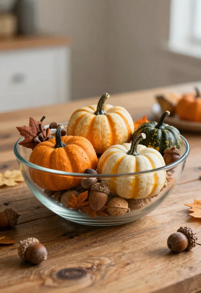 Dollar Tree Fall Decor DIY: Best Blog Guide Featuring 20 Cozy Autumn Projects - 18. Simple Glass Bowl Decor 1