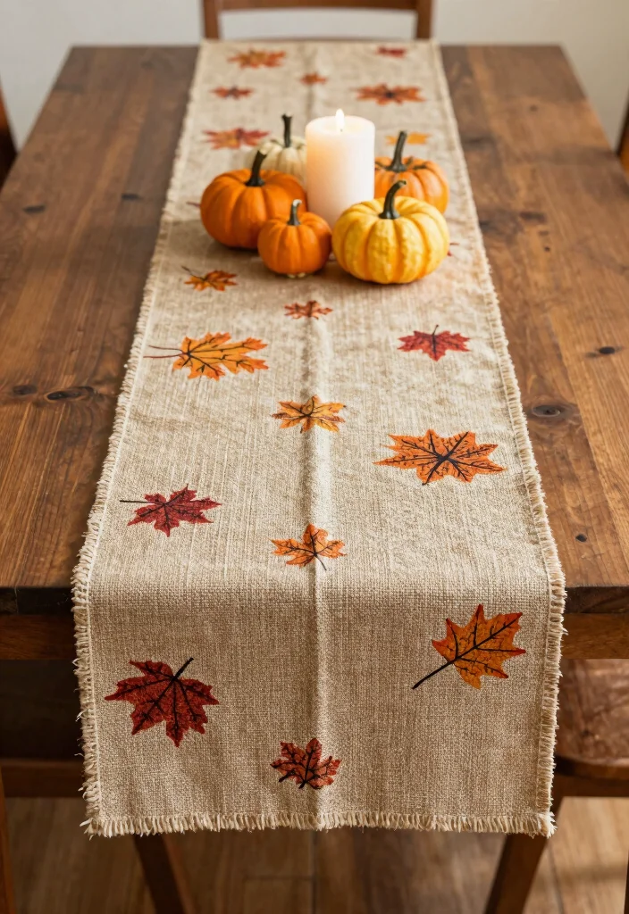 Dollar Tree Fall Decor DIY: Best Blog Guide Featuring 20 Cozy Autumn Projects - 9. Autumn-Themed Table Runner 1