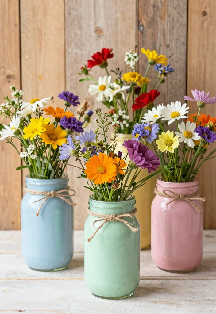 Easy DIY Room Decor Ideas: Best Blog Guide with 17 Quick Creative Solutions - 1. Upcycled Mason Jar Vases 1