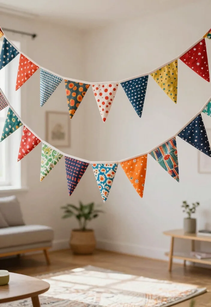Easy DIY Room Decor Ideas: Best Blog Guide with 17 Quick Creative Solutions - 6. Fabric Bunting Banners 1