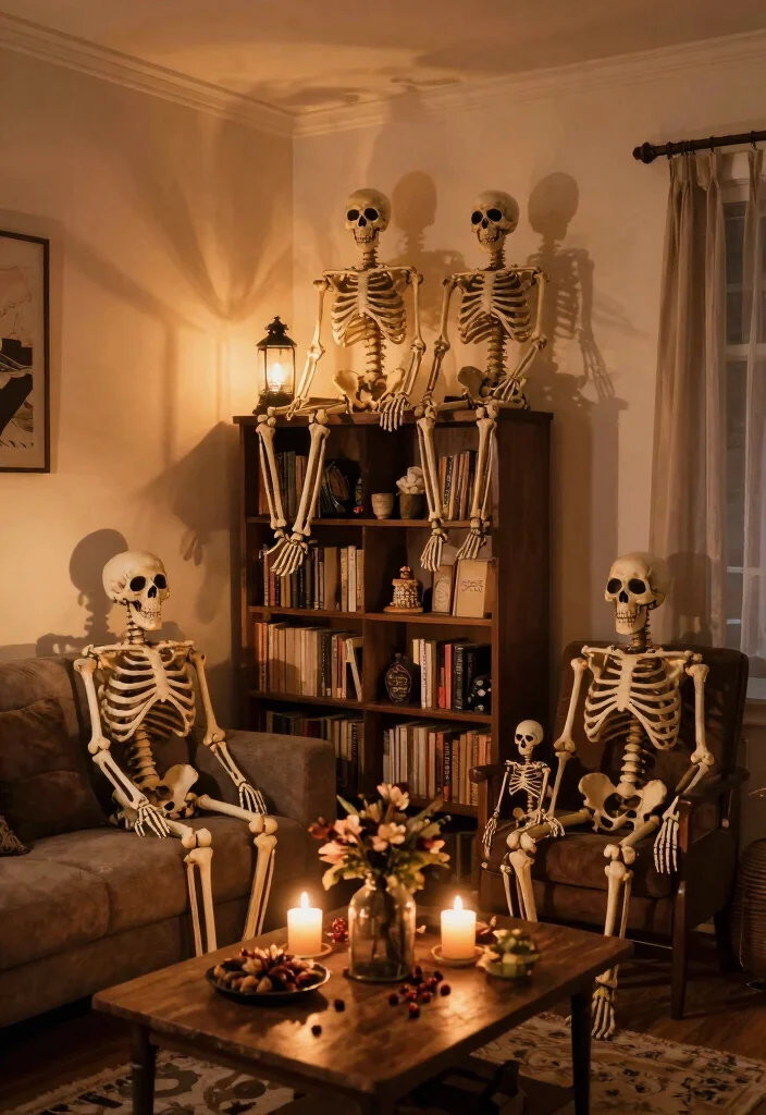 Halloween Home Decor DIY: Best Blog Guide Featuring 20 Spooky Interior Styles - 11. Skeleton Accents 1