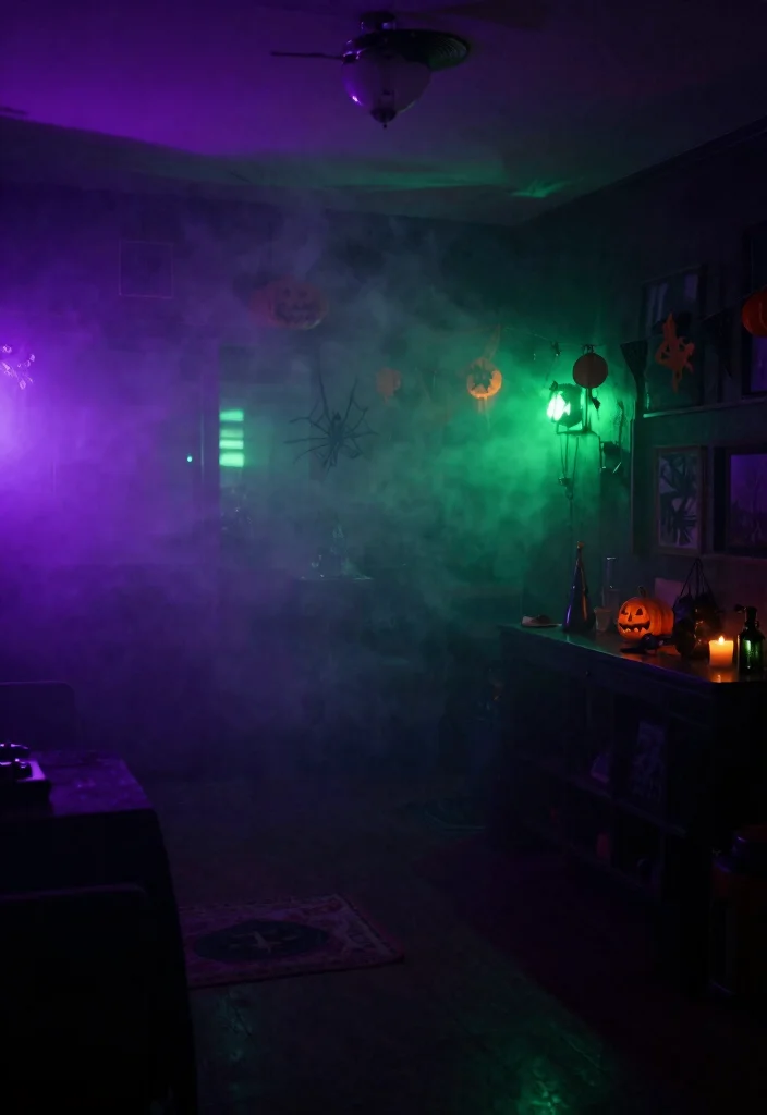 Halloween Home Decor DIY: Best Blog Guide Featuring 20 Spooky Interior Styles - 12. Foggy Lighting 1