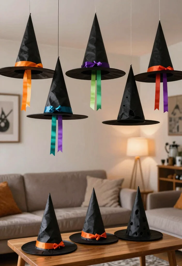 Halloween Home Decor DIY: Best Blog Guide Featuring 20 Spooky Interior Styles - 17. Witch Hat Decor 1