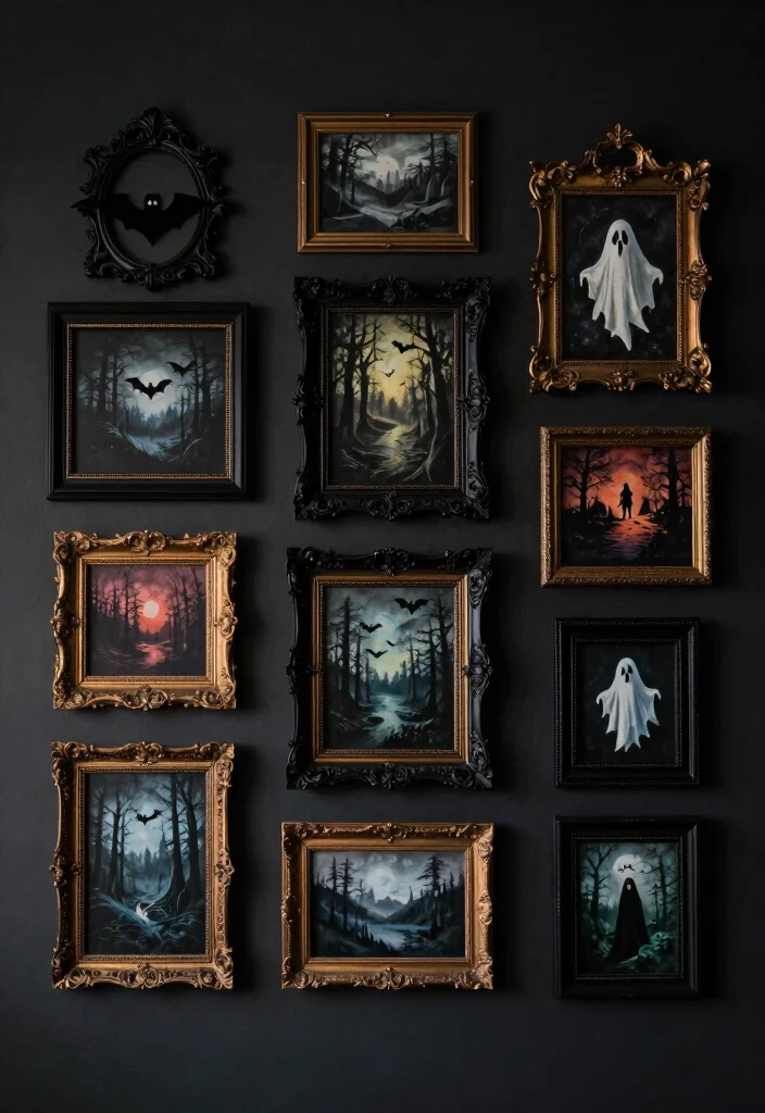 Halloween Home Decor DIY: Best Blog Guide Featuring 20 Spooky Interior Styles - 2. Spooky Wall Art 1