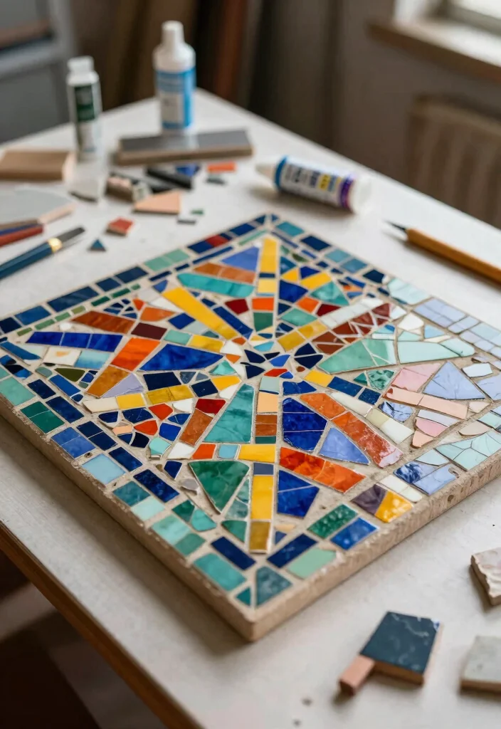 Home Decor Ideas DIY Crafts: Best Blog Guide with 18 Versatile Handmade Designs - 14. DIY Mosaic Art with Broken Tiles 1