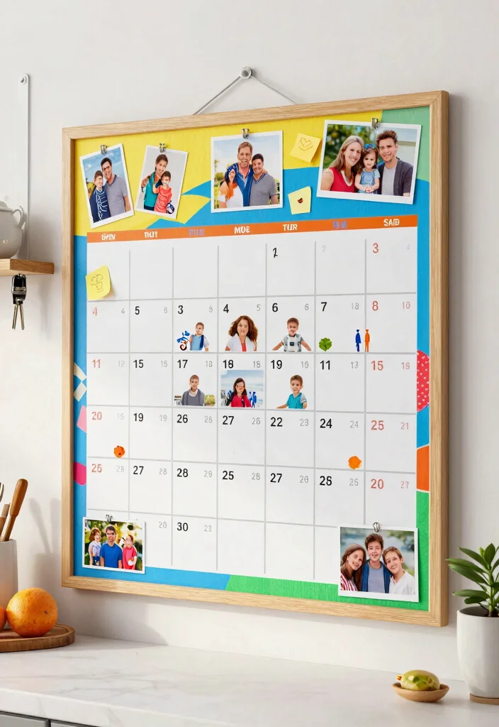 Home Decor Ideas DIY Crafts: Best Blog Guide with 18 Versatile Handmade Designs - 16. Personalized Family Calendar Board 1