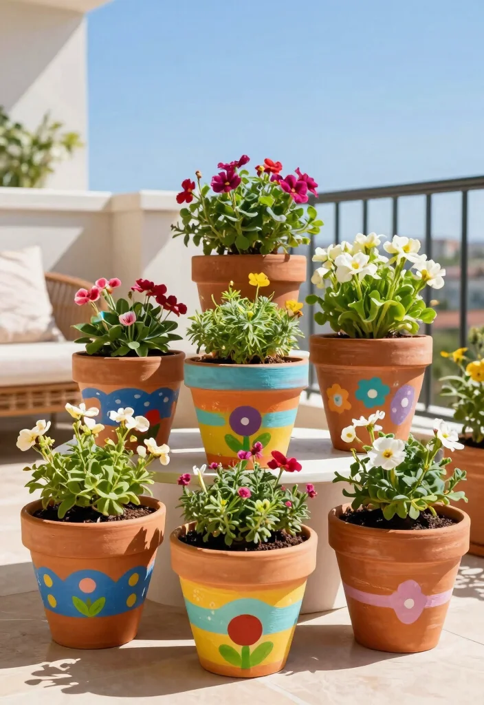 Home Decor Ideas DIY Crafts: Best Blog Guide with 18 Versatile Handmade Designs - 8. Painted Terra Cotta Pots 1