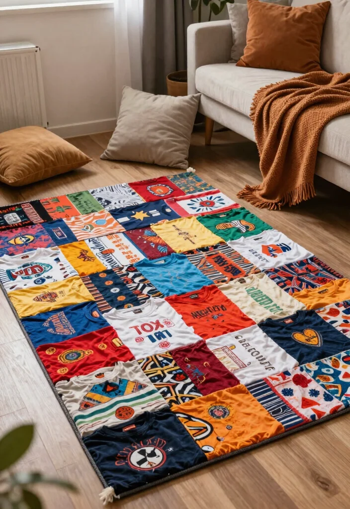 Homemade DIY Crafts Room Decor: Best Blog Guide Featuring 20 Cozy Handmade Ideas - 20. Upcycled T-Shirt Rugs 1