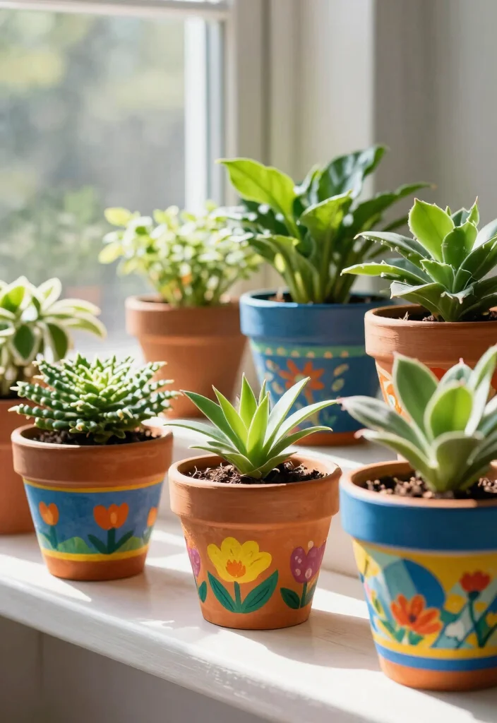 Homemade DIY Crafts Room Decor: Best Blog Guide Featuring 20 Cozy Handmade Ideas - 6. Painted Terracotta Pots 1
