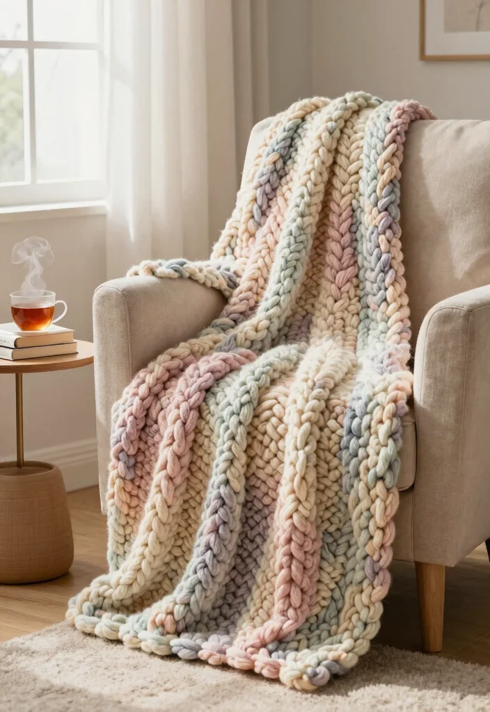 Homemade DIY Crafts Room Decor: Best Blog Guide Featuring 20 Cozy Handmade Ideas - 7. Knitted or Crocheted Throw Blankets 1
