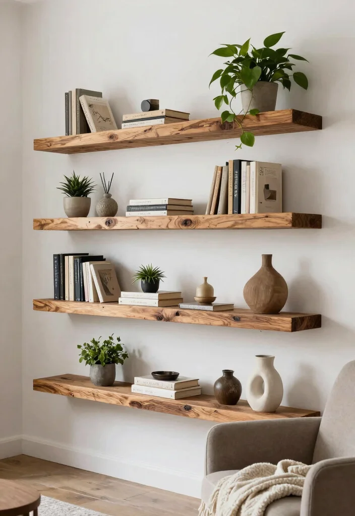 Homemade DIY Crafts Room Decor: Best Blog Guide Featuring 20 Cozy Handmade Ideas - 8. Reclaimed Wood Shelves 1