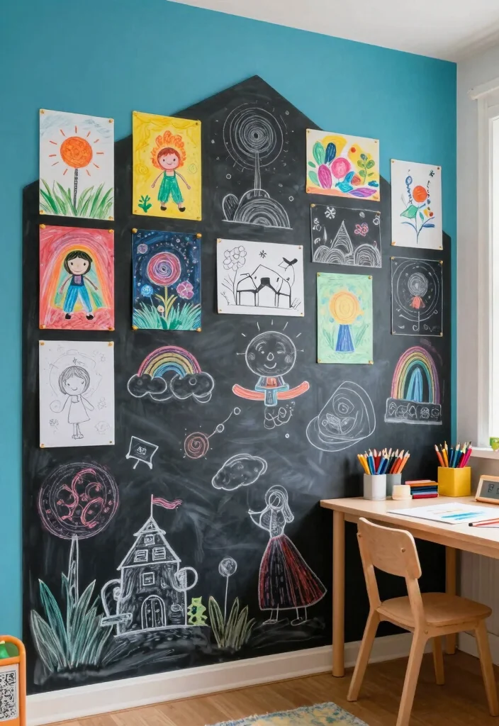 Kids Room Decor Ideas DIY: Best Blog Guide Featuring 20 Fun and Creative Projects - 12. DIY Magnetic Chalkboard Wall 1