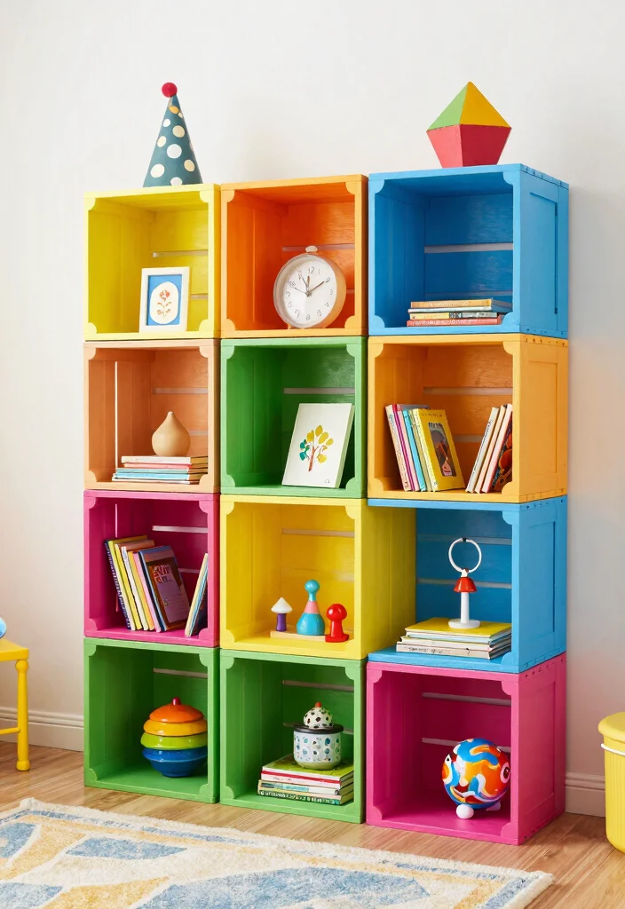 Kids Room Decor Ideas DIY: Best Blog Guide Featuring 20 Fun and Creative Projects - 17. Creative Stacked Bookshelves 1