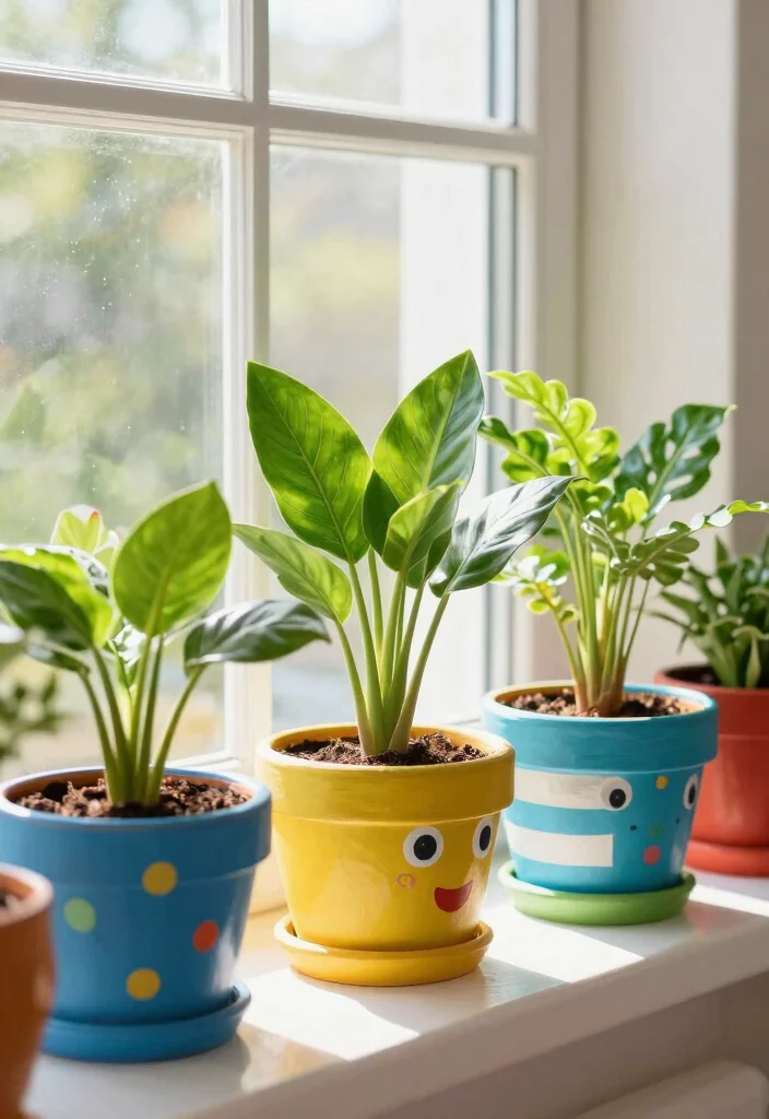 Kids Room Decor Ideas DIY: Best Blog Guide Featuring 20 Fun and Creative Projects - 6. Painted Plant Pots for a Green Touch 1