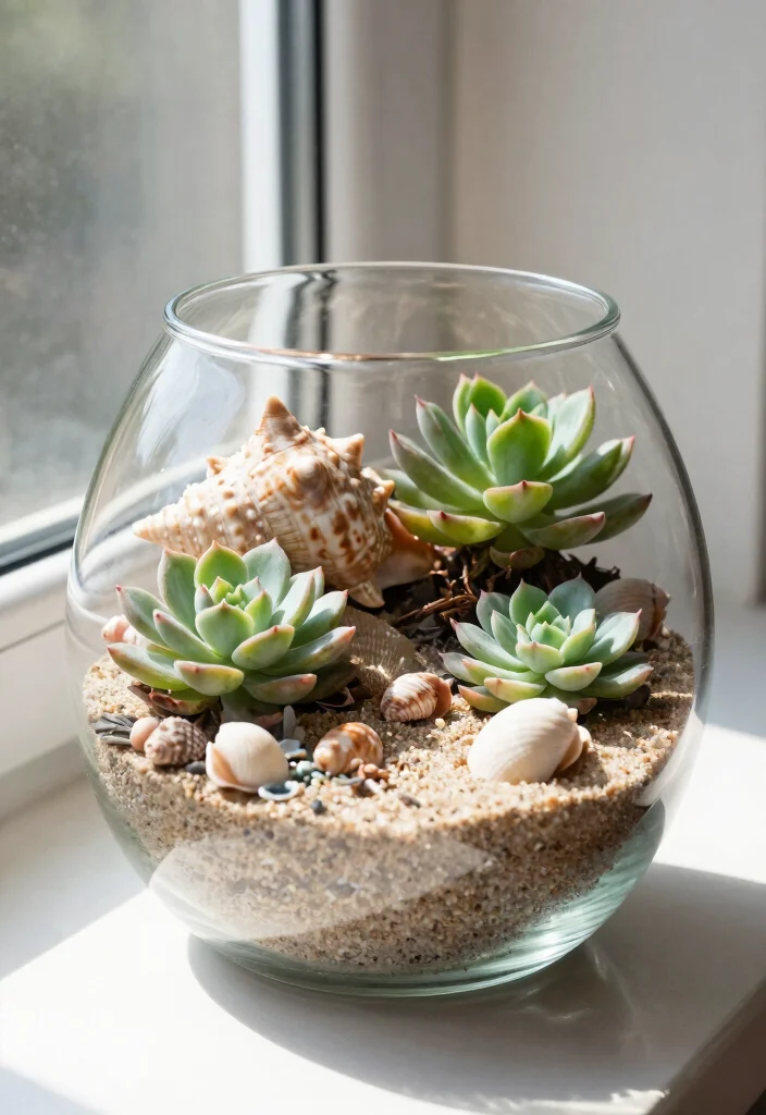 Seashell Crafts DIY Home Decor: Best Blog Guide with 17 Coastal-Inspired Ideas - 12. Seashell Terrarium 1