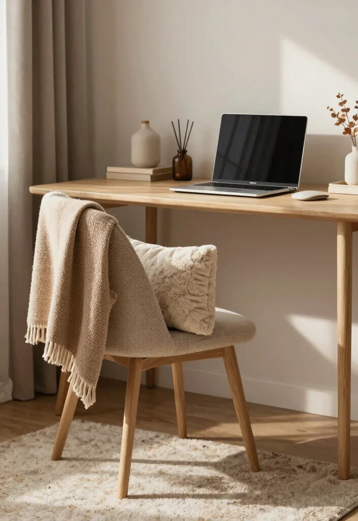 Study Desk Decor Ideas DIY: Best Blog Guide Featuring 19 Focus-Friendly Designs - 11. Warm Textiles for Comfort 1