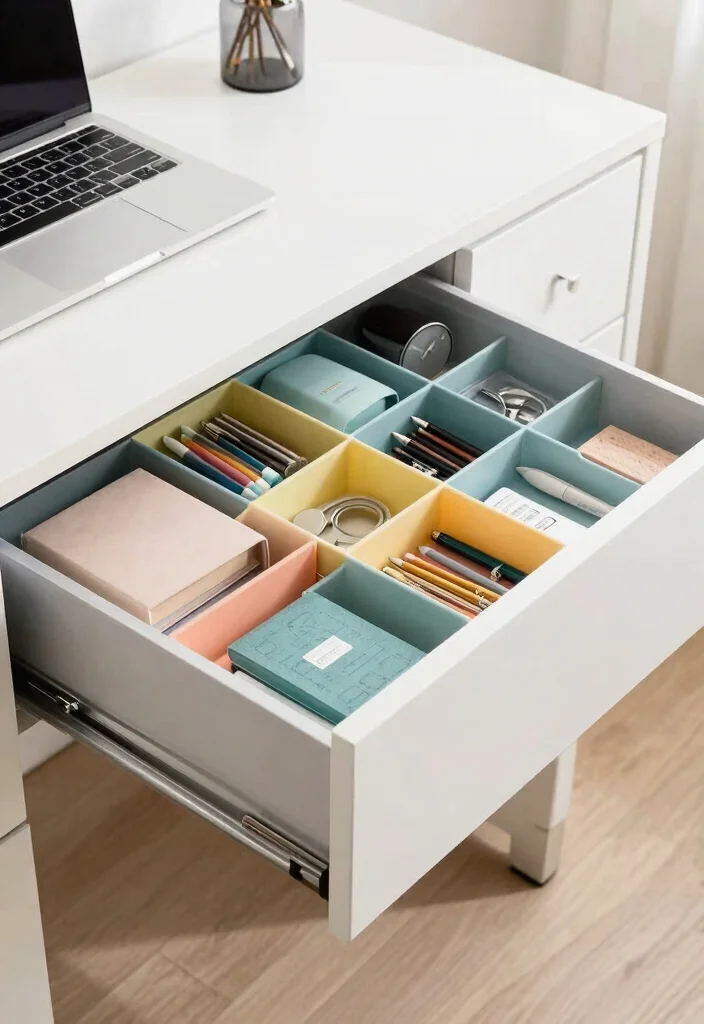 Study Desk Decor Ideas DIY: Best Blog Guide Featuring 19 Focus-Friendly Designs - 13. Stylish Drawer Dividers 1