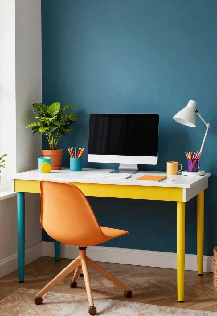 Study Desk Decor Ideas DIY: Best Blog Guide Featuring 19 Focus-Friendly Designs - 17. Creative Use of Color 1