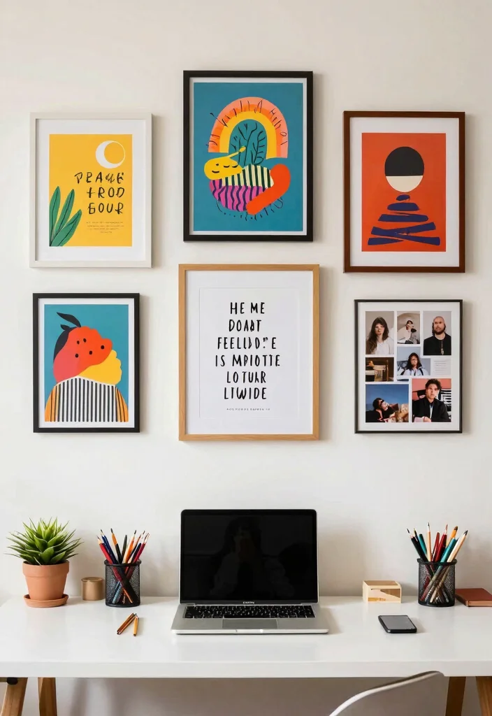 Study Desk Decor Ideas DIY: Best Blog Guide Featuring 19 Focus-Friendly Designs - 3. Personalized Workspace Wall Art 1