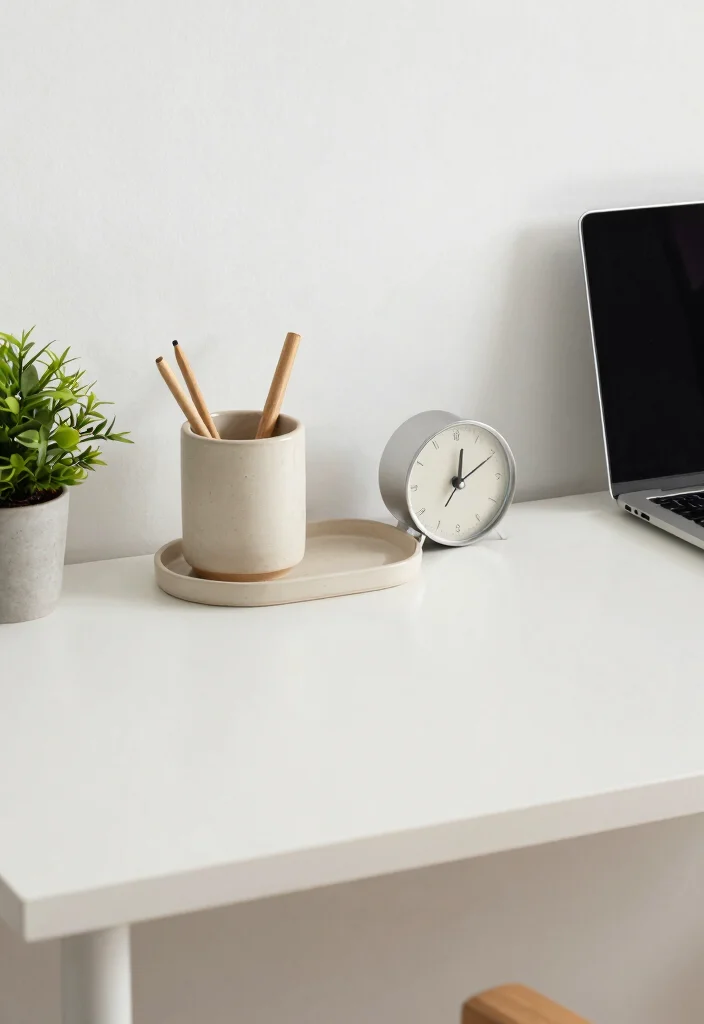Study Desk Decor Ideas DIY: Best Blog Guide Featuring 19 Focus-Friendly Designs - 9. Minimalist Desk Accessories 1