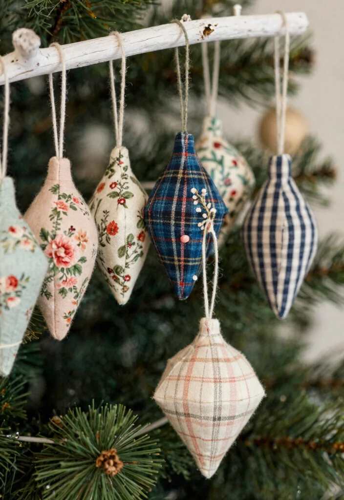 Vintage Christmas Decor Ideas DIY: Best Blog Guide with 18 Timeless Holiday Looks - 2. Vintage Fabric Ornaments 1