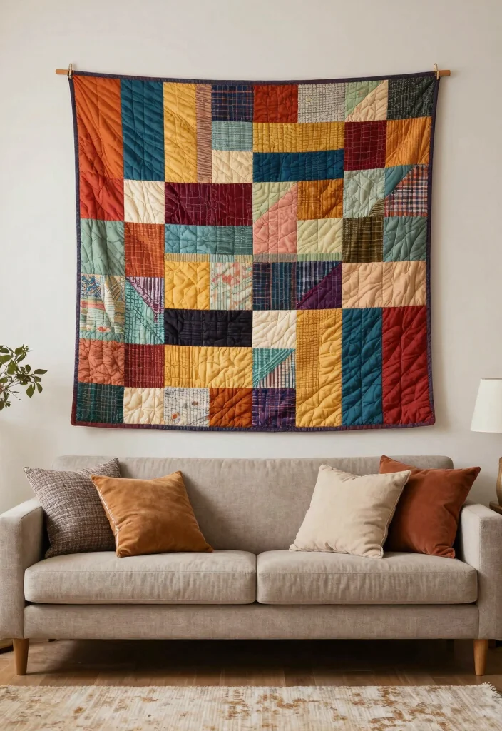 Wall Decor DIY Ideas Crafts: Best Blog Guide Featuring 19 Handmade Wall Designs - 17. Quilted Wall Hanging 1