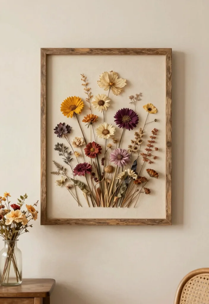 Wall Decor DIY Ideas Crafts: Best Blog Guide Featuring 19 Handmade Wall Designs - 5. Dried Flower Wall Art 1