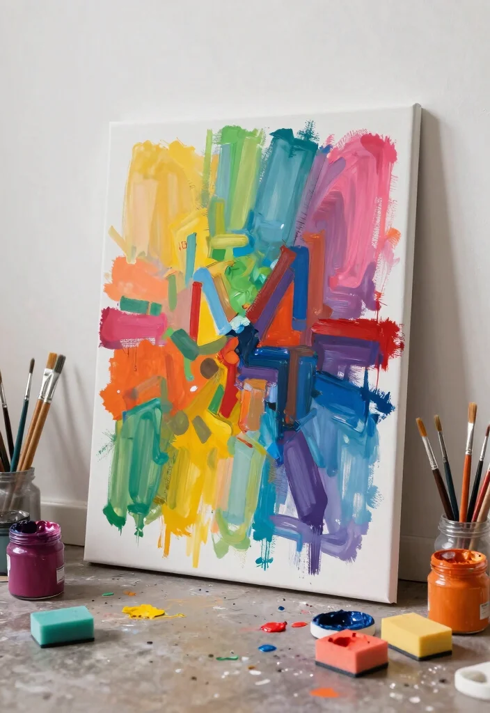 Wall Decor DIY Ideas Crafts: Best Blog Guide Featuring 19 Handmade Wall Designs - 8. Canvas Art Using Leftover Paint 1